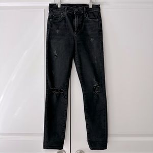 Citizens of Humanity Black Wash Rocket Ripped Jeans Size 25